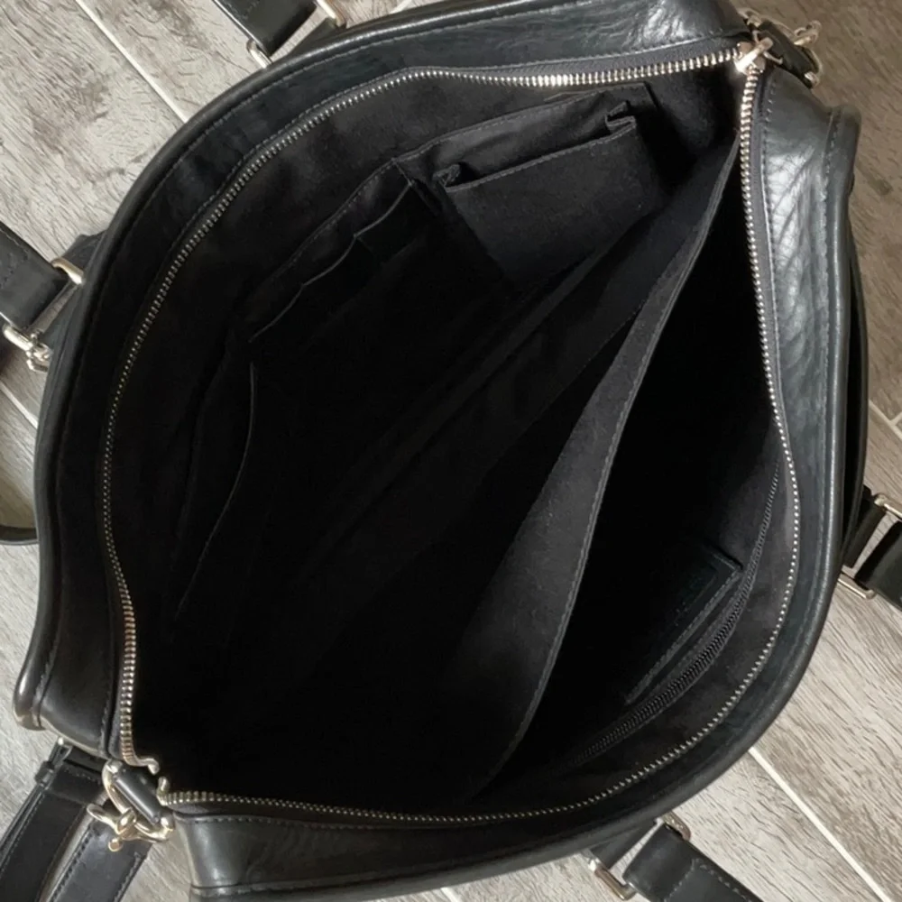 Coach Leather Briefcase Black